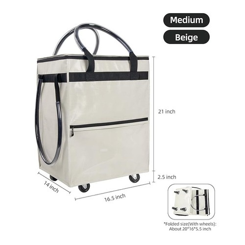 Folding rolling tote zipper - folding,